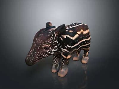Decorative Animal Figurine With Black White Stripes For Stylish Home Decoration 3d model