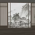 New Chinese Style Screen Partition 3d model