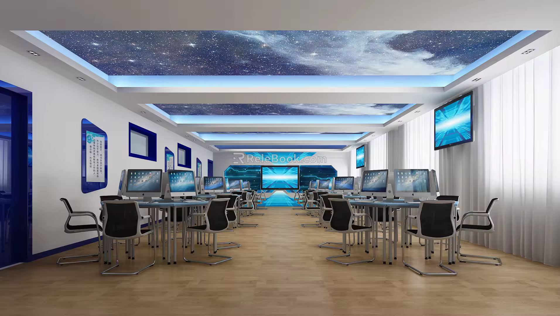Modern Classroom Multimedia Classroom 3d model