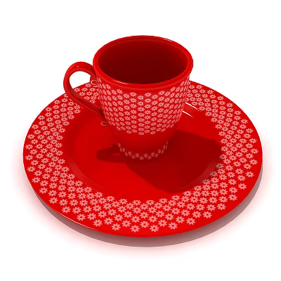 Modern cup tableware combination tea set combination 3d model