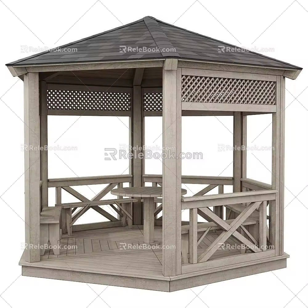 Modern Pavilion Wood Pavilion 3d model