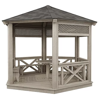 Modern Pavilion Wood Pavilion 3d model