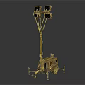 Mobile Lighting Tower with Multiple LED Lamps Stable Base Adjustable Height for Construction Site Operations