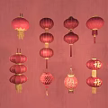 Traditional Chinese Red Lanterns With Various Hanging Designs And Decorative Styles
