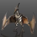 Realistic Pterosaur 3D Model With Spread Wings Crest And Detailed Texture