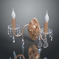 Elegant Gold Wall Lighting Combination with Candle Design and Crystal Pendants