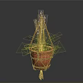Woven Rope Hanging Planter With Terracotta Pot And Green Plant For Home Living