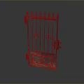 Ornate Iron Gate With Spiked Top Decorative Scrollwork And Metal Bars 3d model