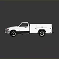 White Pickup Truck With Utility Bed And Chrome Accents On Alloy Wheels