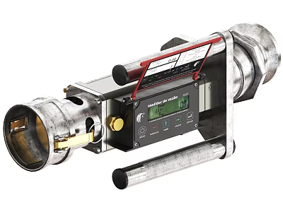Industrial Measurement Equipment With Digital Display Metal Pipes And Control Panel 3d model