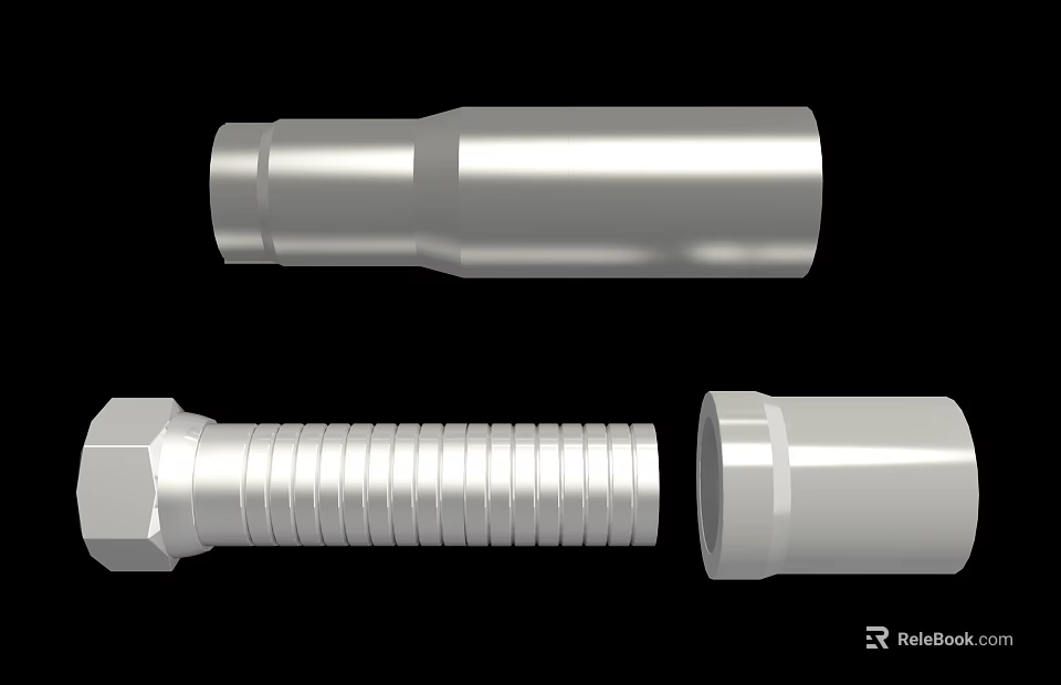 High Quality Industrial Hardware Tools With Threaded Pipe Fittings And Metal Sleeves 3d model 