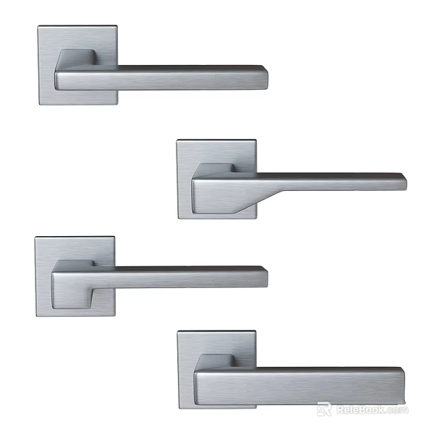 Modern Stainless Steel Door Handles With Sleek Design And Various Styles For Interior Doors 3d model 