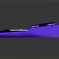 Stylish Purple Orange Computer Keyboard With Black White Keys And Control Buttons