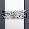Modern Silver Metal Wall Decor With Branch Coral Texture For White Wall