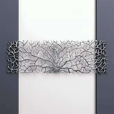 Modern Silver Metal Wall Decor With Branch Coral Texture For White Wall 3d model