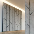 Modern Gray Wall Interior With Geometric Pattern Design And Stone like Texture 3d model