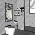 Modern Bathroom Accessories with Towel Rail Shelves Hair Dryer Toilet Paper Holder And Bath Products