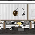 Light Luxury Sofa Coffee Table Combination Home 3d model