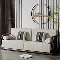 New Chinese-style double sofa 3d model