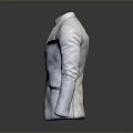 Elegant White Suit Outfit With Black Tie And Pocket Square Detail