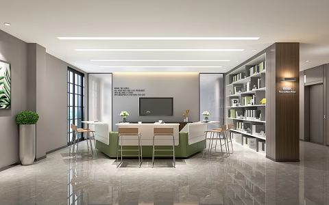 Office Lounge Tea Room Elevator Office Sofa 3d model