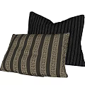 Decorative Striped Bed Pillows With Brown Black Patterns And Soft Textured Fabric