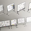Standing Whiteboards with Charts Notes and Diagrams for Office Presentations and Meetings
