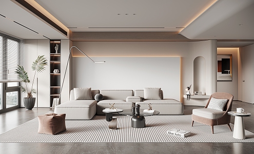 modern living room home living room 3d model