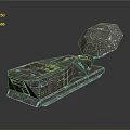 Futuristic Water Vehicle with Metallic Exterior and Geometric Design Structure