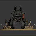 Green Smart Tactical Machine With Cannon Wheels And Sand Splash