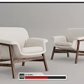 Modern Leisure Chairs With Beige Upholstery Wooden Frame And Comfortable Armrests