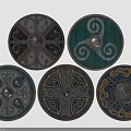 Decorative Circular Shield Designs With Intricate Patterns And Ornamental Details 3d model