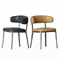 Modern Leisure Chairs With Leather Seats Metal Frames And Multiple Colors