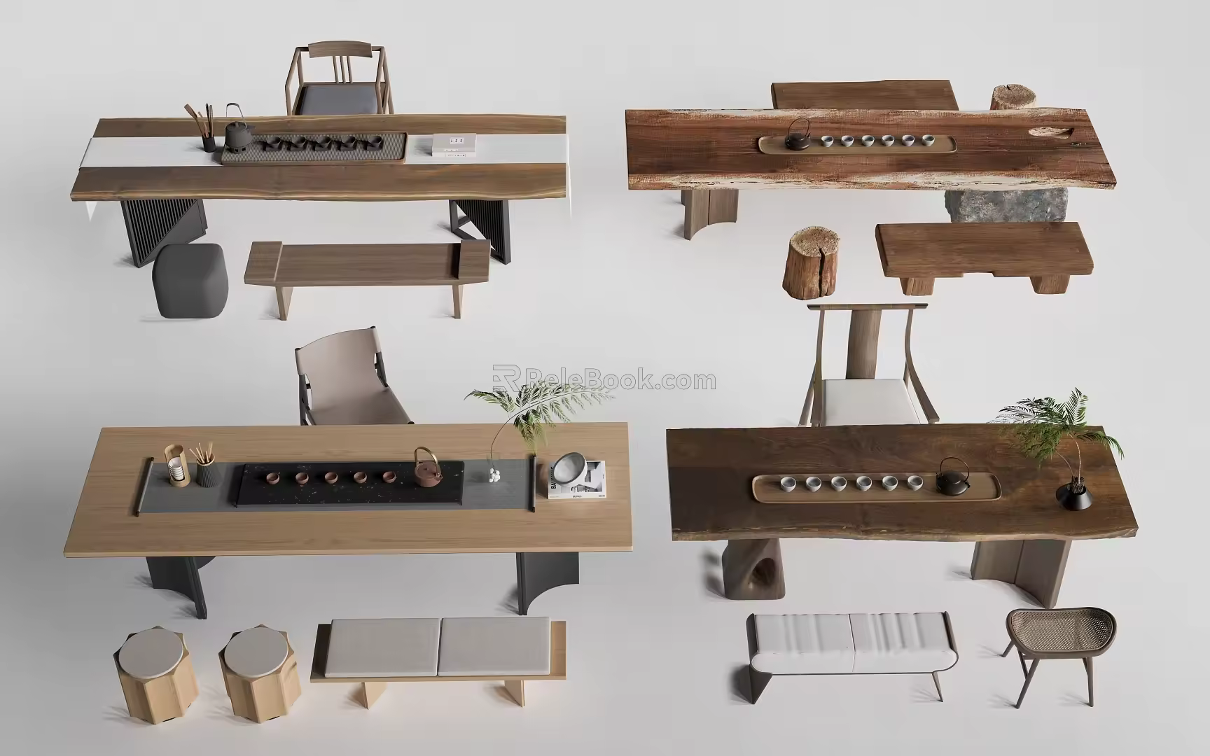 Tea Table and Chair Tea Table Tea Table Poor Table and Chair Combination 3d model