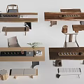 Tea Table and Chair Tea Table Tea Table Poor Table and Chair Combination 3d model