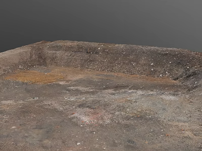 Garden Landscape Construction Site Ground With Soil And Small Stones Surface 3d model