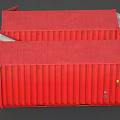 Red Industrial Containers With Two Units One Open Door And Interior Structure 3d model