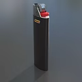 Practical Black Hardware Tools Lighter with Red Button Flame Logo and Durable Metal Body 3d model