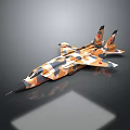 Camouflage Painted Fighter Jet Model With Red Star Insignia And Military Design