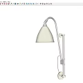 Sleek Modern Wall Lamp With White Shade And Adjustable Metal Arm On Gray Textured Wall