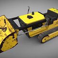 Yellow Bulldozer Functional Vehicle With Tracks Worn Front Blade And Cab