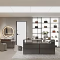 Modern Walk in Closet With Hanging Clothes Storage Shelves And Displays