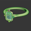Elegant Gold Ring With Square Turquoise Gemstone And Small Diamond Accents