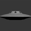 Disc Shaped Metallic Spacecraft With Central Dome And Observation Windows For Cosmic Exploration