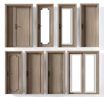 Bedroom door security door flat door security door entry door bedroom door solid wood door glass door lock 3d model
