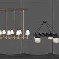 New Chinese style lamp combination chandelier 3d model