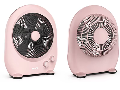 Pink Air Cooler Fans With Desktop Design And Control Knobs For Home Use 3d model