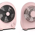 Pink Air Cooler Fans With Desktop Design And Control Knobs For Home Use 3d model