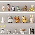 Various Stuffed Toys Collection Displayed On Shelves With Different Characters