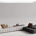 Modern corner sofa multiplayer sofa 3d model